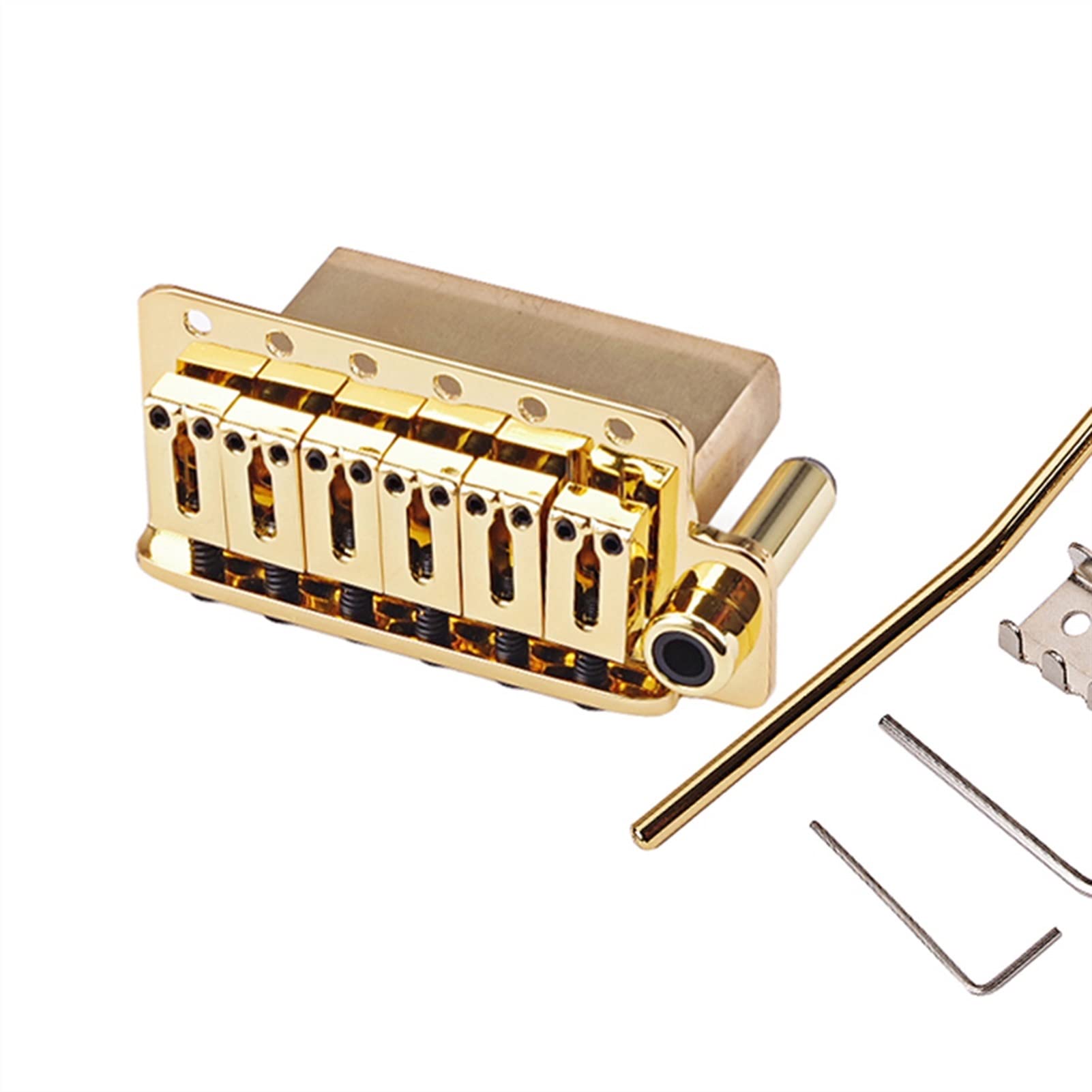 6 String Tremolo System Bridge - Noiseless Spring for Electric Guitar - Golden Guitar Parts Bridge - Perfect for Rock, Blues & Metal Performances