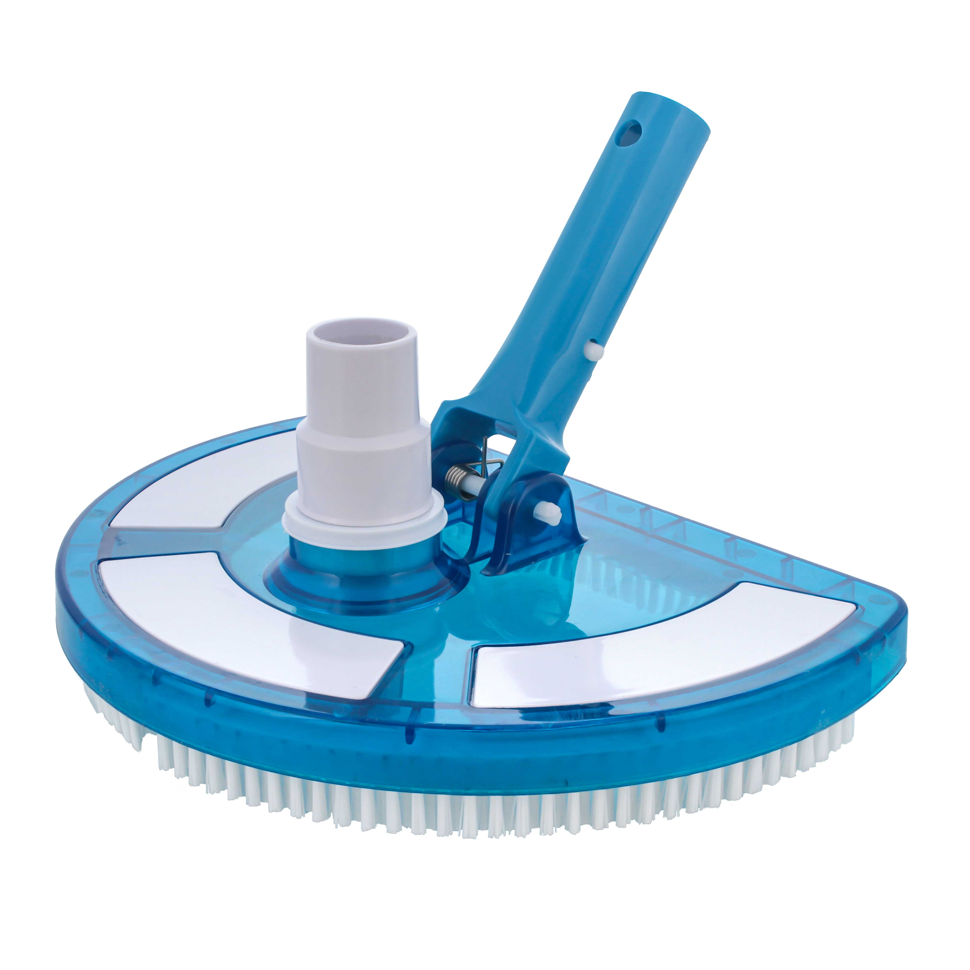 U.S. Pool Supply Weighted Pool Vacuum Head - Transparent Curved Half Moon Design with Swivel Connection & Pole Handle - Compatible with Above Ground & Inground Swimming Pools - Ideal for Pool Cleaning, Maintenance & Debris Removal