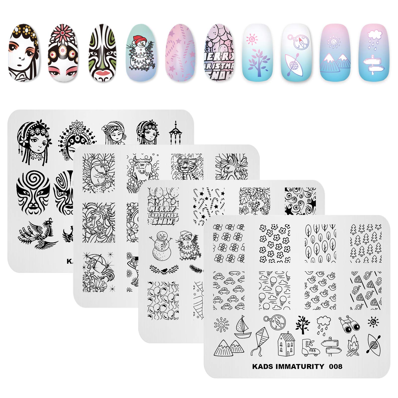 10Pcs Nail Stamp Plates Set - Floral, Animal & Chinese Style Nail Art Stamping Templates for DIY Manicure | Perfect for Home, Salon & Party Nail Designs