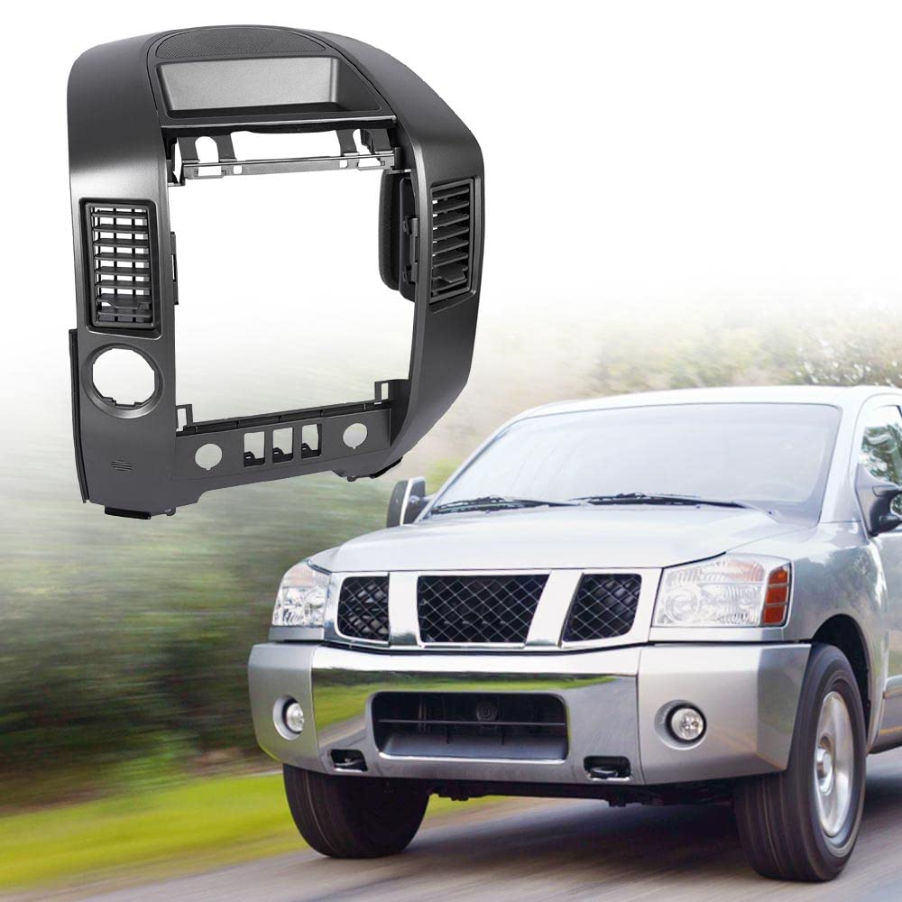 ALLGOOD Center Dash Radio Cover Cap AC Bezel with Speaker Bezel - Compatible with Nissan Titan Armada 2004-2006, Grey - Perfect for Car Interior Upgrade & Audio System Installation