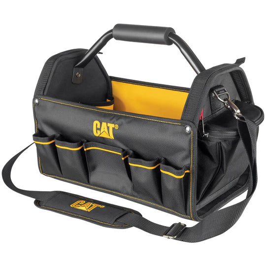 17 Inch Professional Tool Tote Bag - Heavy Duty Durable Construction for Electricians, Plumbers & Contractors - Perfect for Job Sites, Workshops & Home DIY Projects
