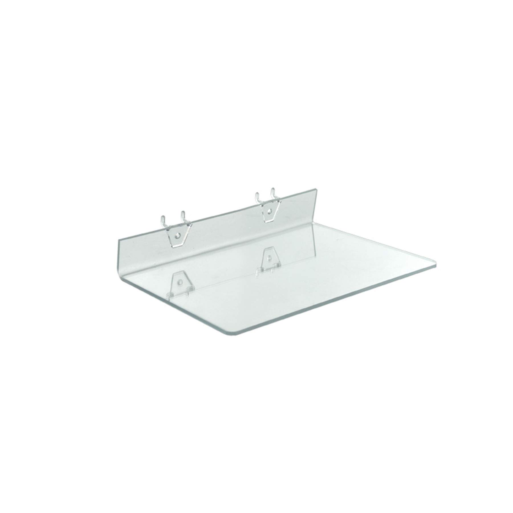 Azar Displays 556018 Clear Acrylic Shelf for Pegboard or Slatwall - 4 Pack | Durable Organizer for Retail Stores, Garages & Home Organization