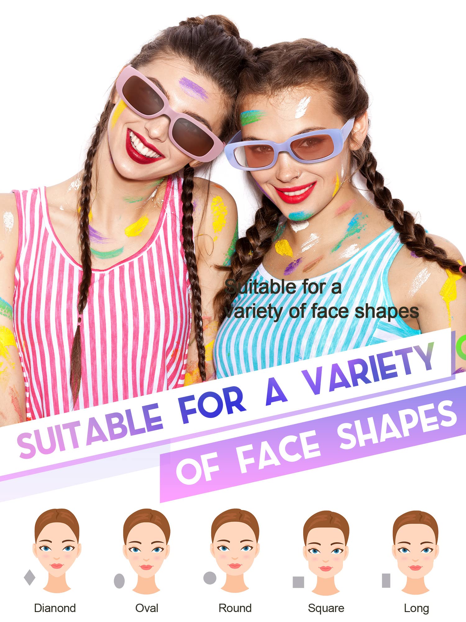 Retro Rectangle Sunglasses for Women - Vintage 90s UV Protection | Y2K Fashion & Outdoor