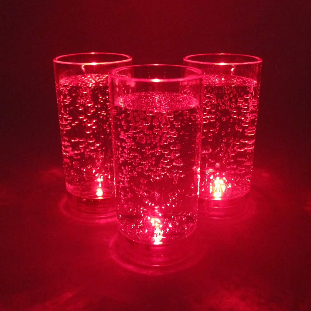 LED Light Up Glowing Shooter Glasses Set of 12 - Red Party Shot Glasses for Nightclubs, Bars, Birthday Parties & Bachelorette Events