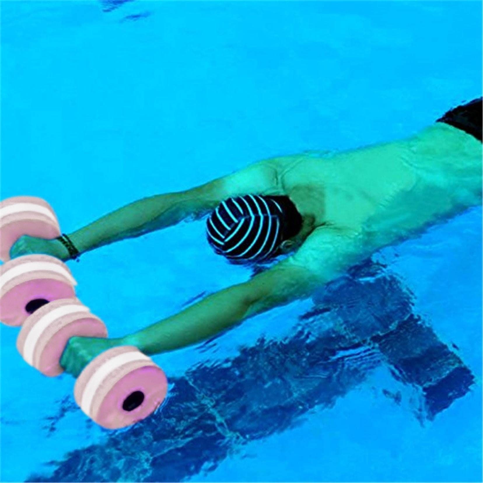 Aqua Dumbbells Set of 2 - Water Aerobic Exercise Foam Dumbbells for Pool Resistance Training | Lightweight Aquatic Fitness Equipment for Low-Impact Workouts | Perfect for Swimming Pools, Hydrotherapy & Senior Water Exercises