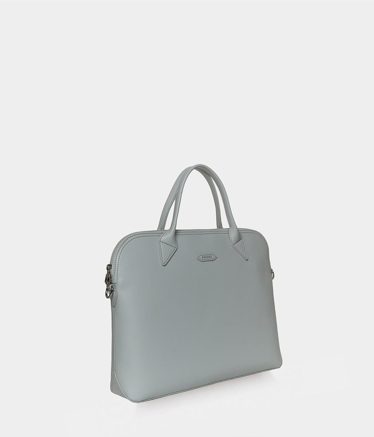 Vegan Apple Leather Briefcase for Women & Men - Eco-Friendly Business Bag, Pearl Grey - Perfect for Office, Work, Travel & Professional Meetings