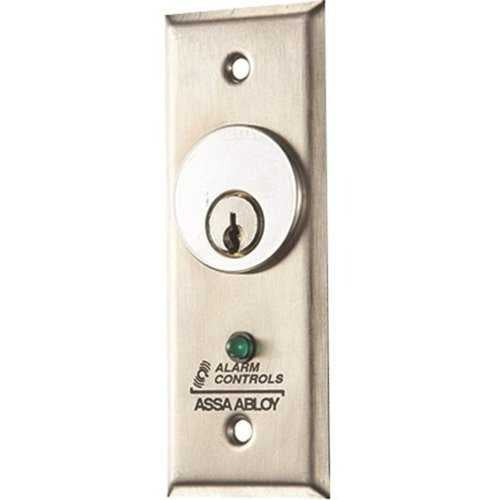 Alarm Controls MCK 5-2 MCK Series Mortise Cylinder Key Switch Station - SPDT Alternate, Single Gang with Green LED | Commercial & Residential Security Access Control