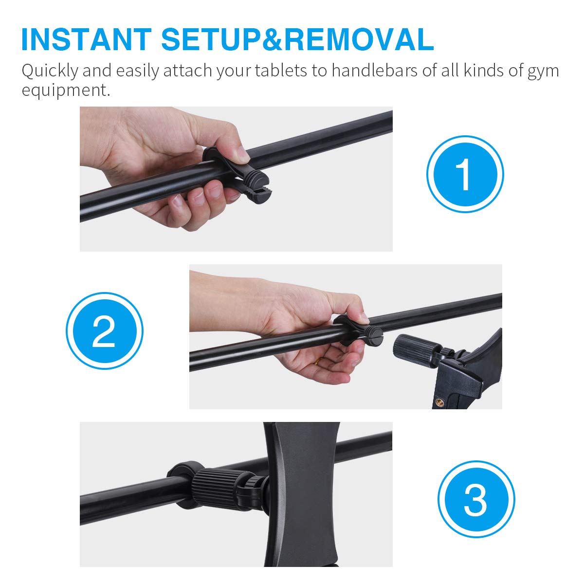 JUBOR Universal Tablet Holder for Microphone Stands - Adjustable iPad & Smartphone Mount (4.7-12.9