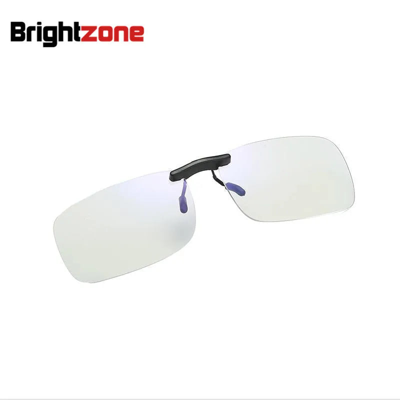 Brightzone Unisex Rimless Square Yellow Anti-Blue Light Clip-On Sunglasses 8007 - Perfect for Computer Use, Driving & Outdoor Activities