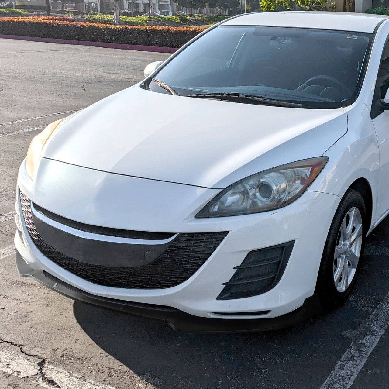2009-2011 Mazda 3 Sedan 4-Door 3-Piece Front Lip Spoiler - Glossy Black - Enhance Style & Aerodynamics for Street & Track Performance