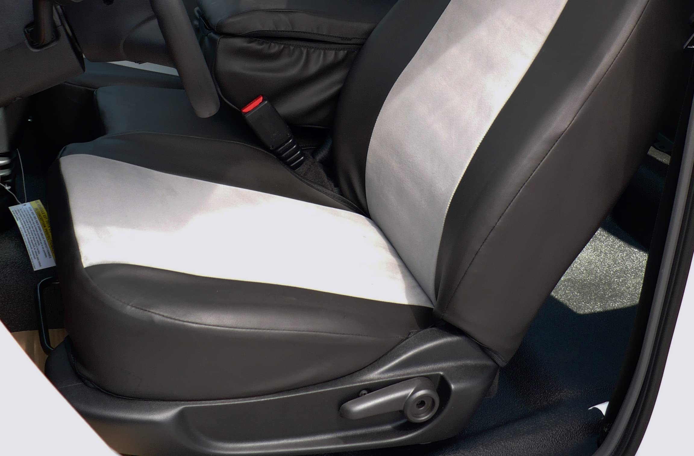 **Durafit Custom Seat Covers for 2010-2012 Ford Ranger Pickup - 60/40 Bench Split Black Leatherette with Gray Velour Inserts - Perfect Fit & Protection for Daily Commute & Off-Road Adventures**