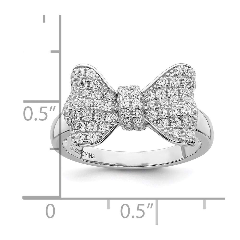 925 Sterling Silver Cubic Zirconia Bow Ring for Women - Elegant Fine Jewelry Gift for Her | Perfect for Anniversaries, Birthdays & Special Occasions