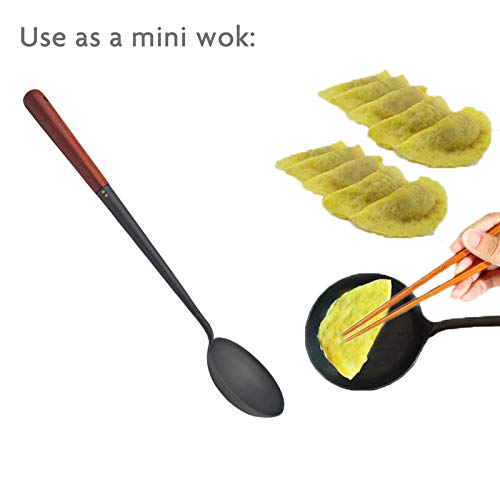 Premium Wooden Handle Asian Stir Fry Spatula and Ladle Set - Traditional Handmade Wok Cooking Utensils for Chinese Stir Fry, Extended Handle Design - Perfect for Home Chefs & Asian Cuisine Lovers