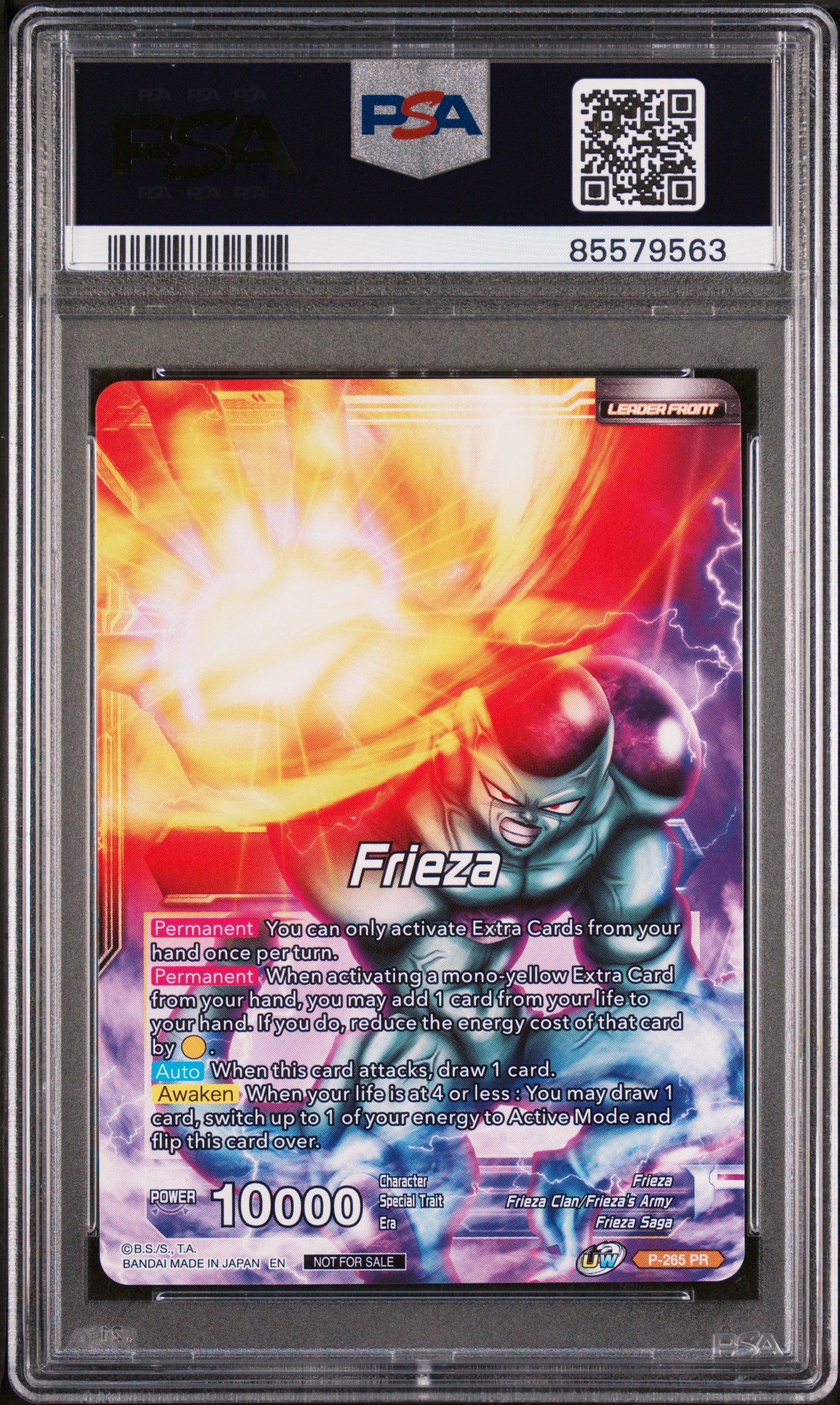 2021 Dragon Ball Super Unison Warrior MCH Frieza RSC MNRCH #P 265 PSA 10 Graded Card - Perfect for Collectors, Display & Anime Fans