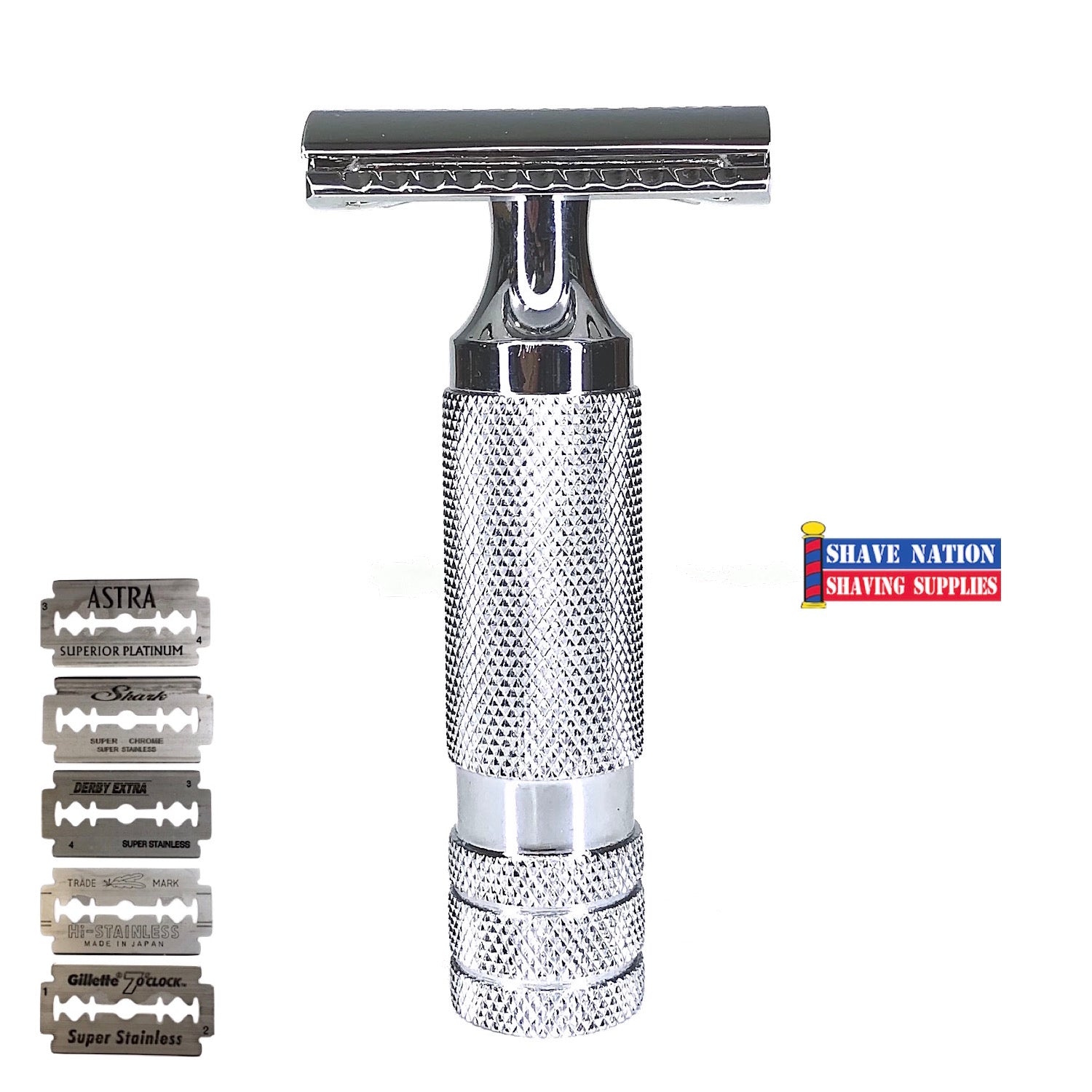 Premium Chubby Closed Comb Safety Razor with 5 Stainless Steel Blades - Smooth Shaving for Men - Perfect for Travel & Daily Grooming