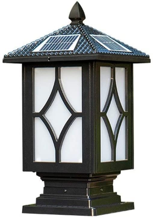 Vintage Black Solar Post Lights Outdoor - Super Bright LED Column Headlight with Glass Shade, IP65 Waterproof, Aluminum Alloy Anti-Rust for Garden, Patio, Pathway, and Driveway Lighting