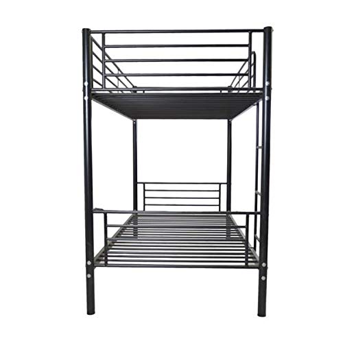 **Black Twin Size Kids Bunk Bed with Ladder - Home Iron Bed Frame for Children's Room - Fast 3-7 Day Delivery - Perfect for Siblings, Sleepovers & Space-Saving Bedrooms**