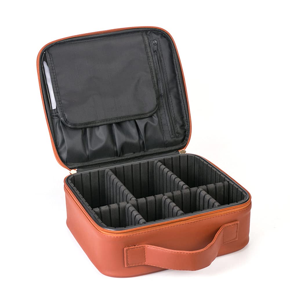 Professional Travel Makeup Train Case - Laser Cosmetic Organizer Bag with Adjustable Compartments for Women | Makeup Brush, Toiletry & Jewelry Storage | Perfect for Travel, Salon Professionals & Digital Accessories Organization