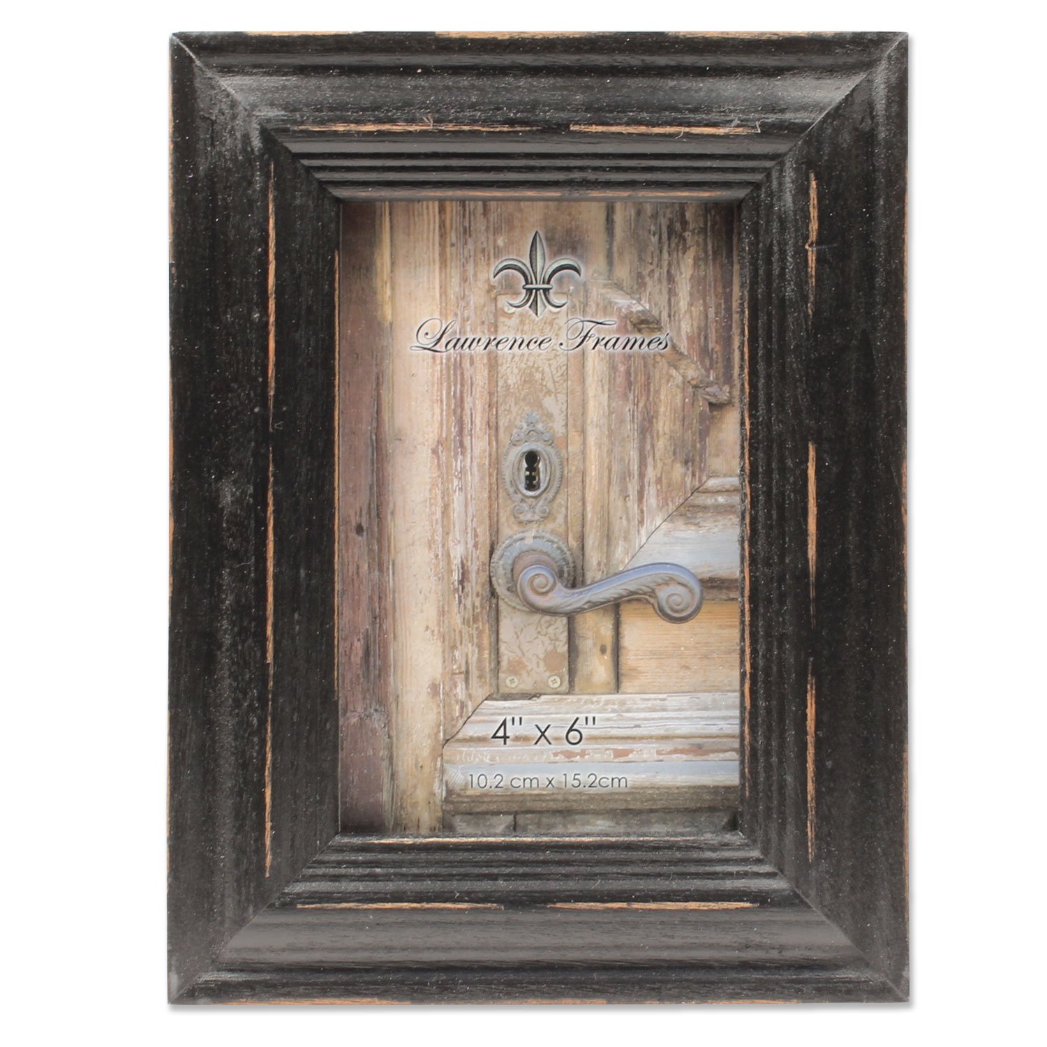 4x6 Weathered Black Wood Picture Frame - Rustic Distressed Photo Frame for Wall & Tabletop Display - Perfect for Home Decor, Wedding Photos, and Artwork