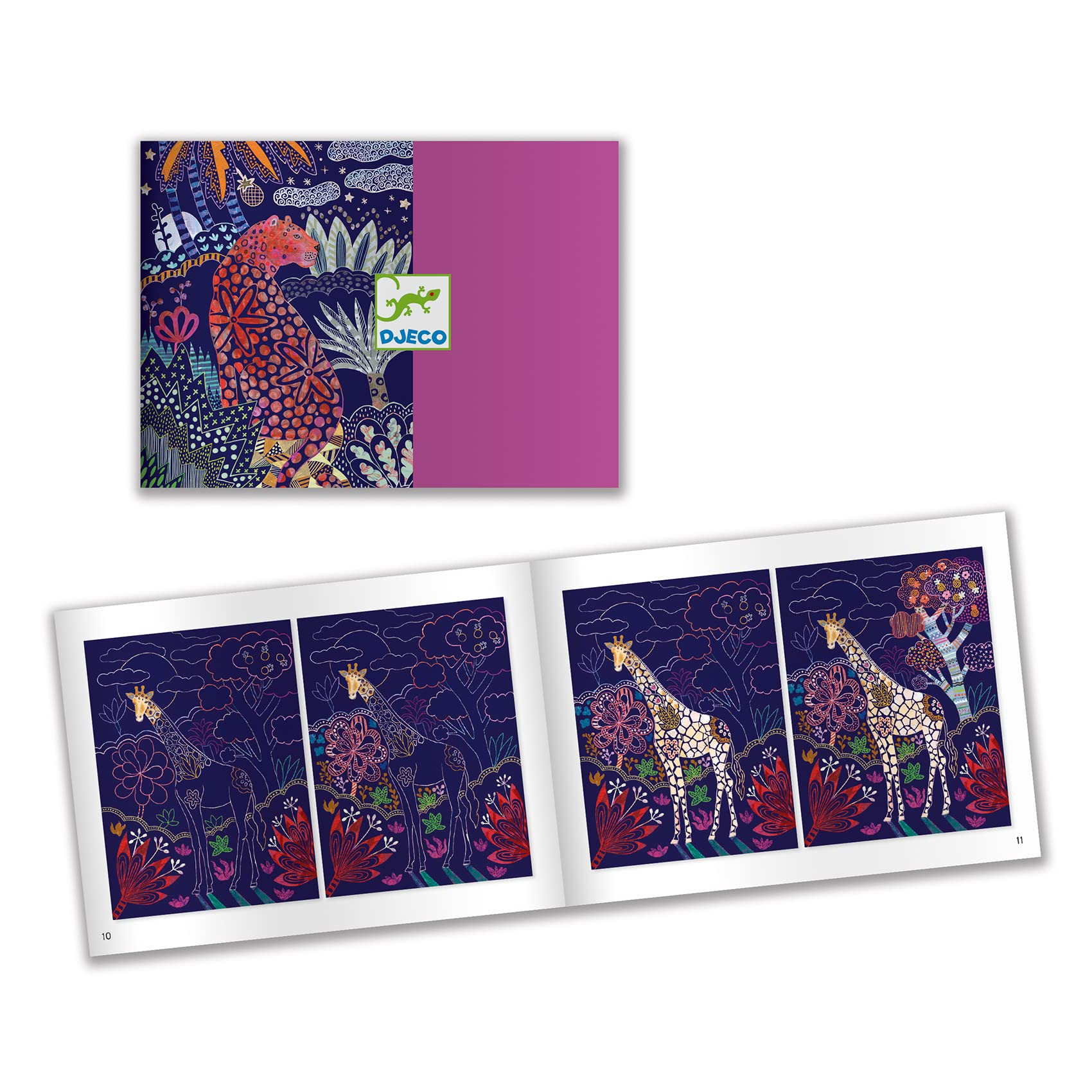 DJECO Lush Nature Scratch Art Cards - 24 Pack Multicolor Scratch Paper for Kids, Creative DIY Art Projects - Perfect for Birthday Parties, Classroom Activities & Rainy Day Fun