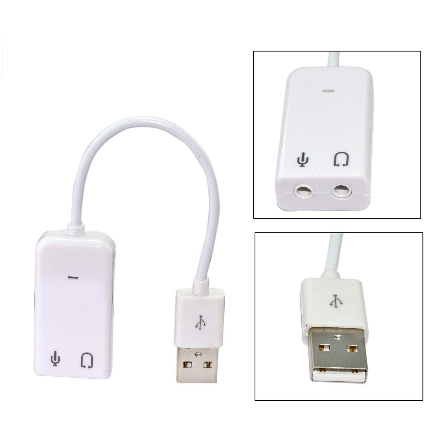 Wefly USB Sound Card - 7.1 Channel External Audio Adapter with 3.5mm Headphone & Mic Jack for PC, Laptop, Mobile | Enhance Gaming, Music & Conference Calls