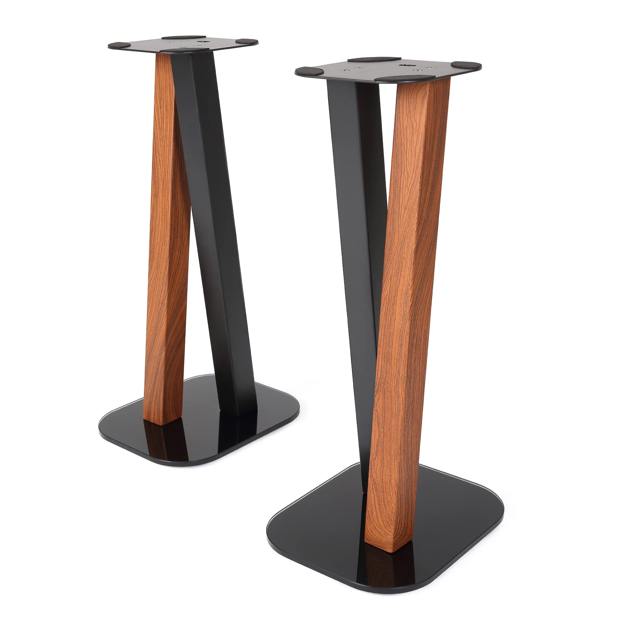 EXIMUS 600 Series Universal Speaker Floor Stands - Adjustable Height, Cedar Black Finish - Perfect for Home Theater, Studio Monitors & Bookshelf Speakers