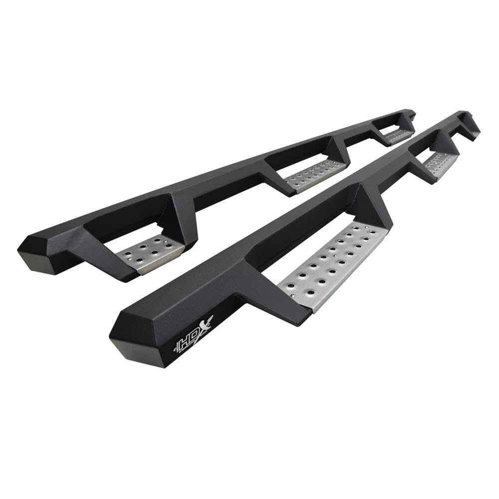 HDX Stainless Steel Drop Wheel-to-Wheel Nerf Step Bars - Heavy Duty Truck Running Boards for Easy Access & Off-Road Protection