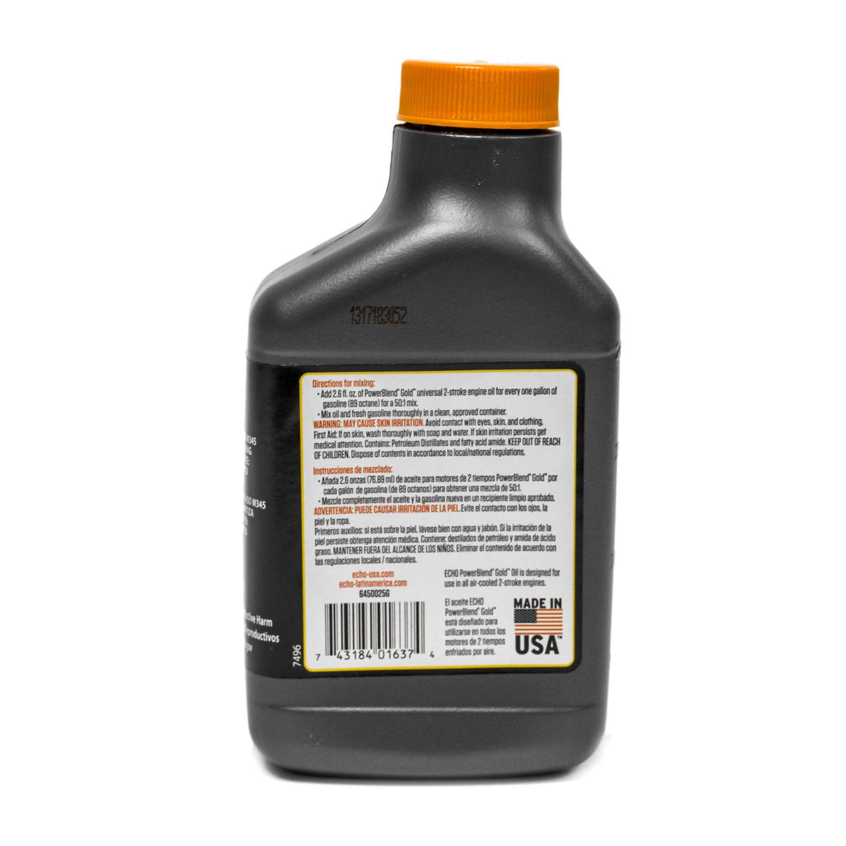 48PK Echo Power Blend 2-Cycle Oil 6.4 oz Bottles - Premium 2.5 Gallon Mix for Chainsaws, Trimmers & Outdoor Power Tools - 6450025