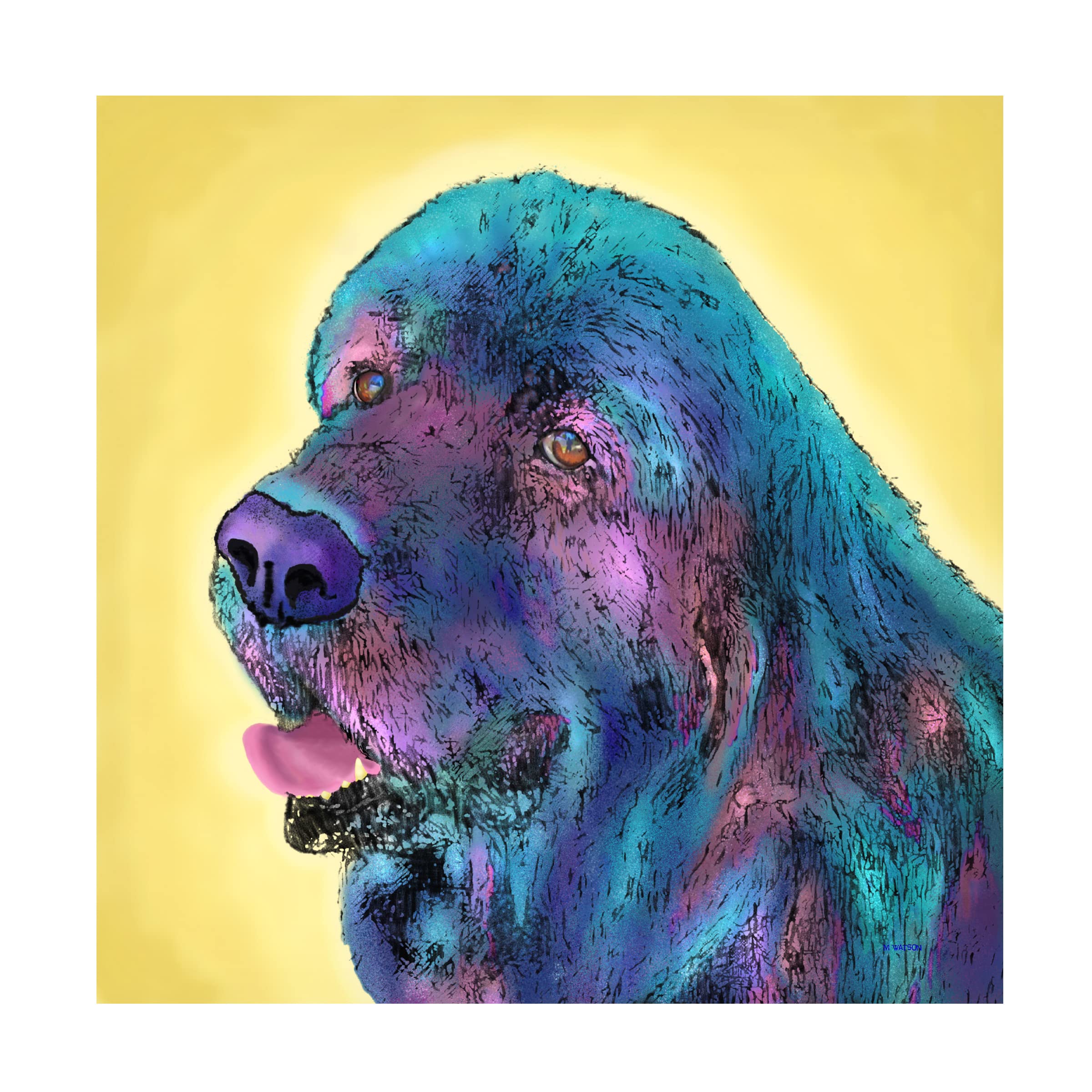 Trademark Fine Art 'Arthur' by Marlene Watson - 18x18 Inch Premium Canvas Wall Art - Perfect for Living Room, Bedroom & Office Decor