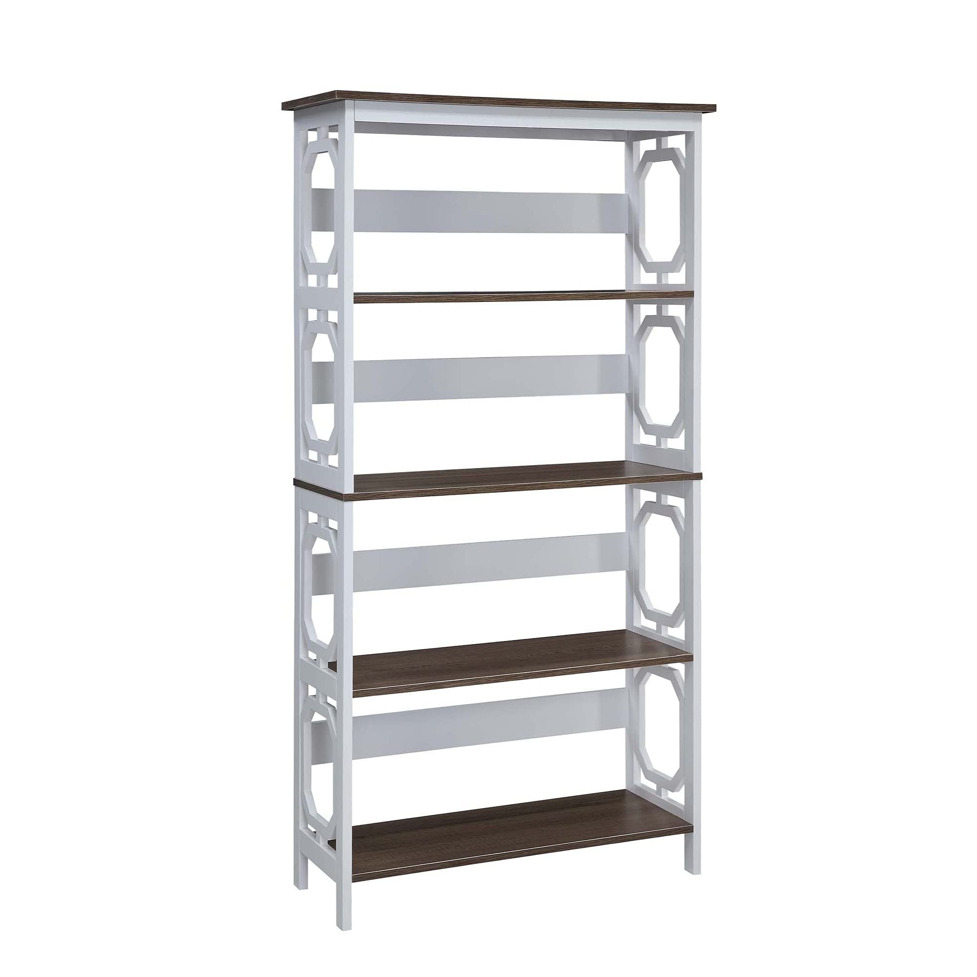 Ergode Omega 5-Tier Bookcase - Modern Wooden Bookshelf for Home & Office Storage - Perfect for Living Room, Bedroom, Study or Office Organization