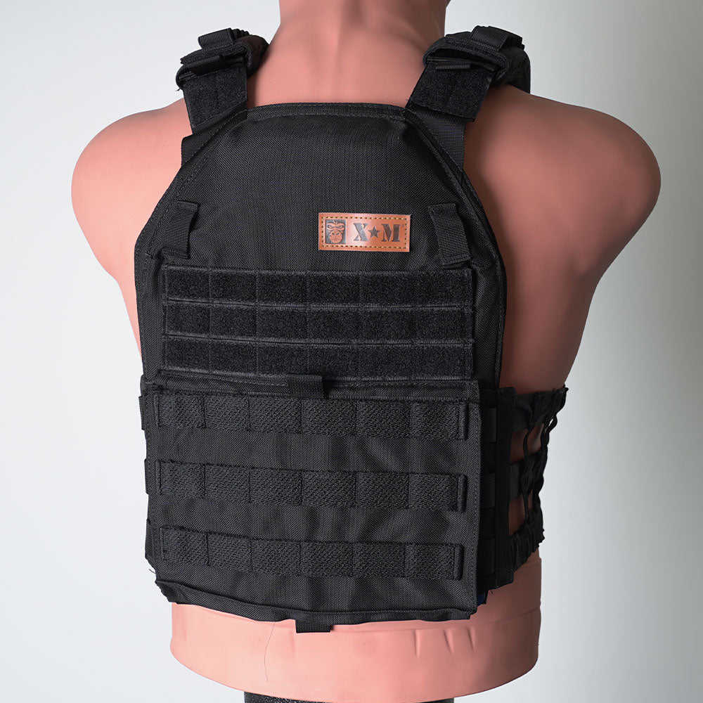 XM FITNESS Tactical Weighted Vest 10lbs - Adjustable Black Weight Vest for Cross Training, Running & Strength Workouts - Perfect for Home Gym, Outdoor Fitness & Military Training