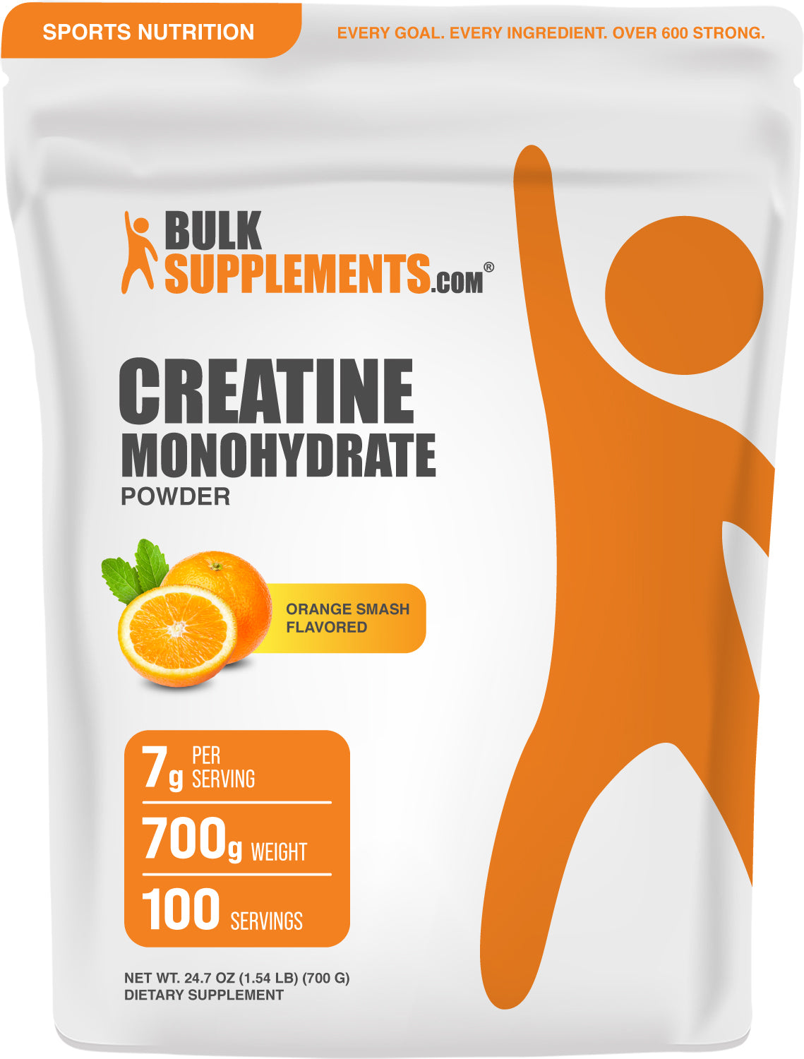 Best Creatine Monohydrate Powder for Muscle Growth - Orange Smash Flavor | Pre-Workout & Post-Workout Supplement for Athletes & Bodybuilders