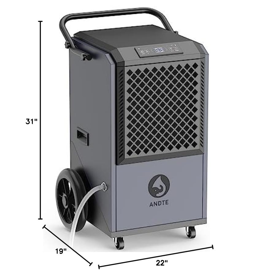 305 Pint Commercial Dehumidifier for Industrial Sites - 9000 Sq Ft Large Space Dehumidifier with Drain Hose - 38 Gallon/Day Capacity - Ideal for Basements, Warehouses, Water Damage Restoration & Flood Cleanup