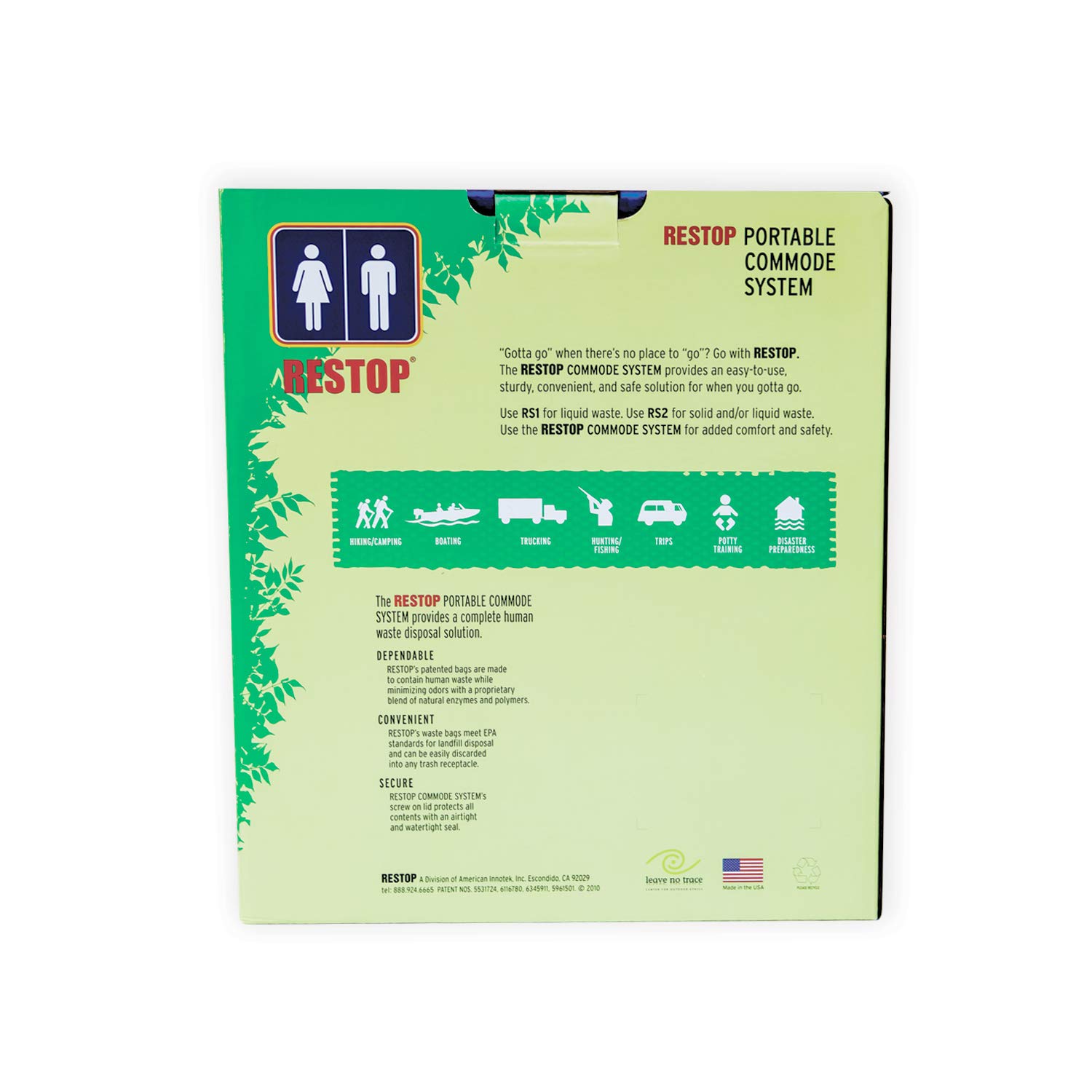 RS510 Commode with Supplies - 10 RS2 Solid and Liquid Waste Bags - Portable Toilet for Home Care, Camping & Emergency Use