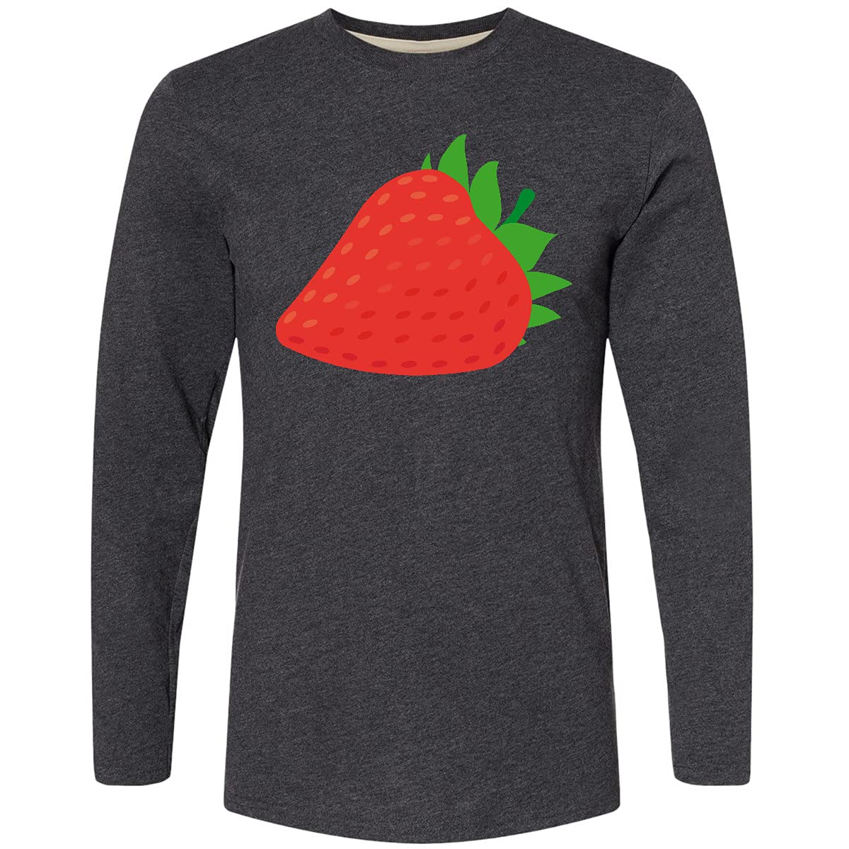 Inktastic Women's Strawberry Fruit Print Long Sleeve T-Shirt - Soft Cotton Casual Top for Women, Girls - Perfect for Spring, Summer, Fall Wear, Outfits, Gifts