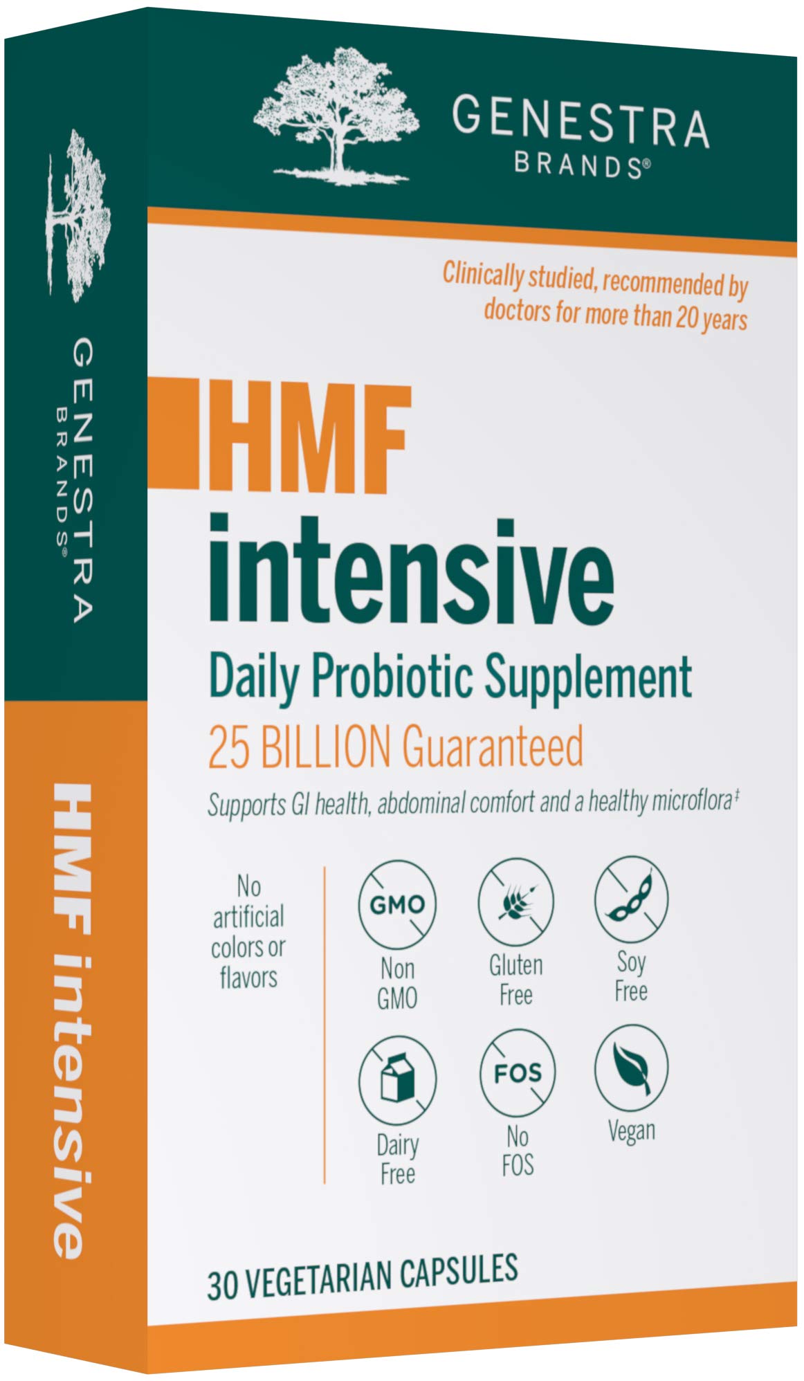 Genestra Brands HMF Intensive Probiotics - 4 Strains for Gut Health, Digestive Comfort & Microflora Balance | 30 Capsules | Supports IBS Relief, Bloating & Immune System | Daily Supplement for Men & Women
