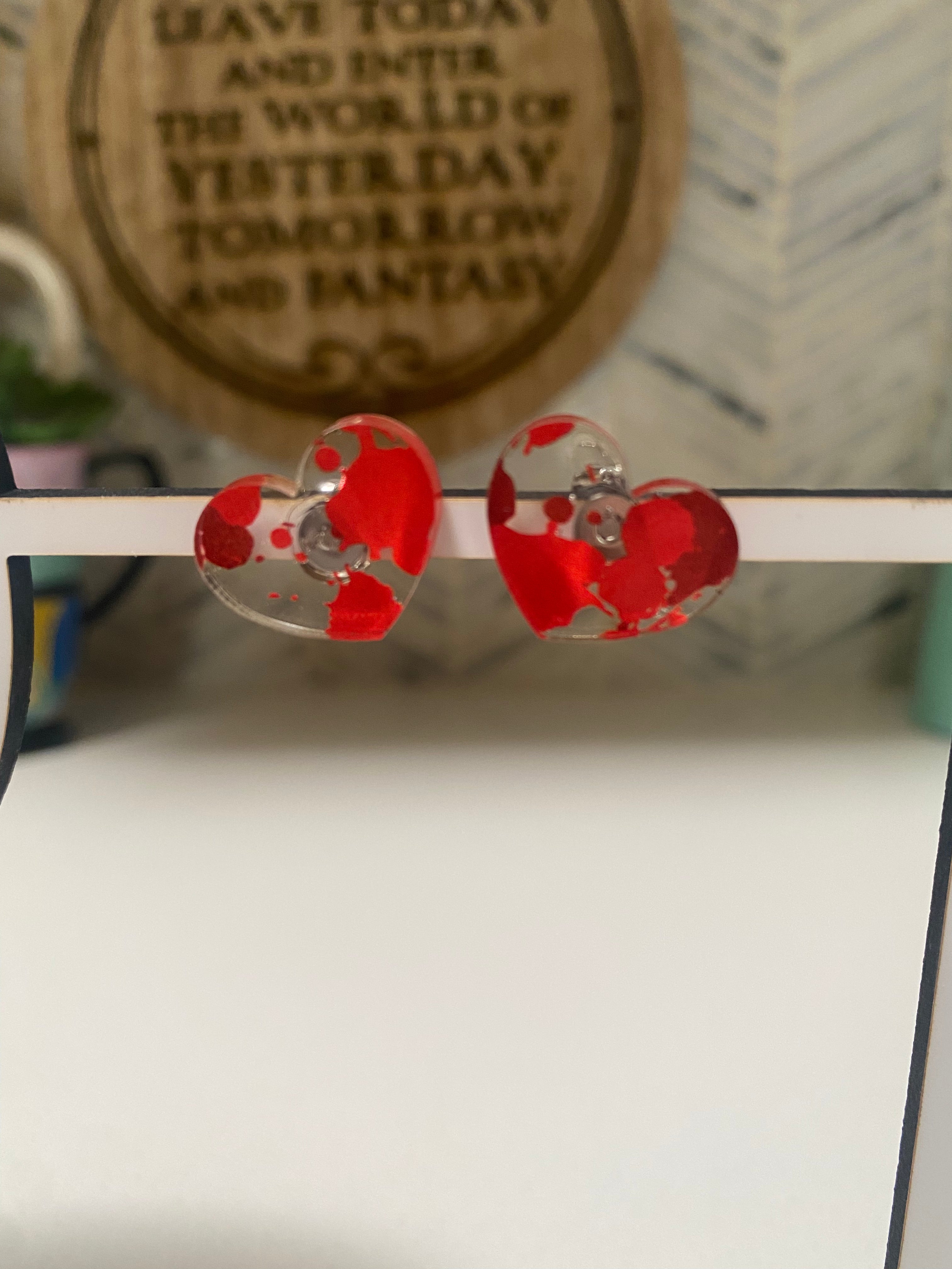 Gothic Blood Splatter Dangle Earrings for Women - Halloween Vampire Goth Jewelry - Perfect for Cosplay, Horror Parties & Alternative Fashion