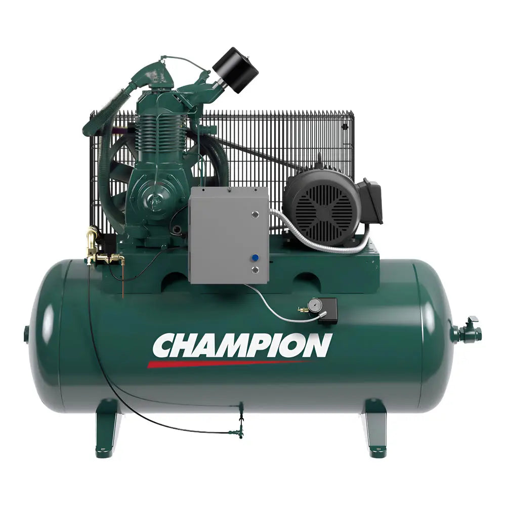 Champion HR15 24R Series 15HP Horizontal Air Compressor with R40 Pump - 240 Gallon Tank for Industrial & Automotive Use | Heavy-Duty Air Tools, Sandblasting, Painting & Workshop Applications