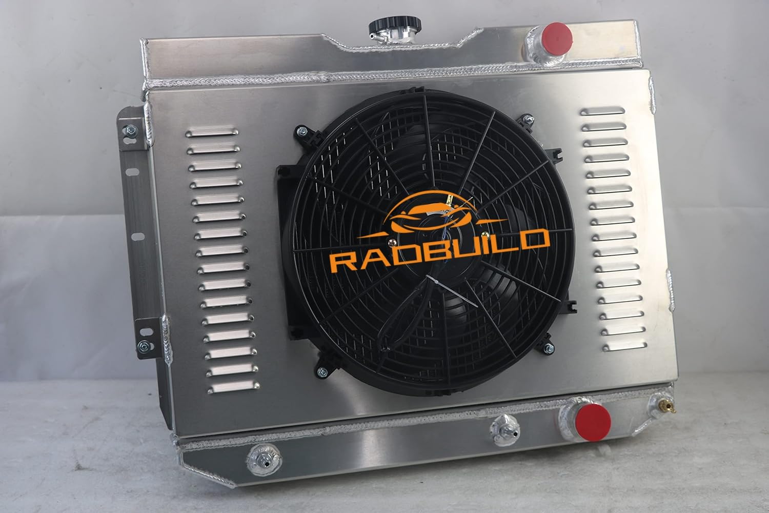 High-Performance 3-Row Aluminum Radiator for 1959-1965 Chevy Impala, El Camino, Bel Air, Biscayne V8 - Includes Shroud & Fan Relay Kit - Perfect for Classic Car Restoration & Hot Rod Upgrades