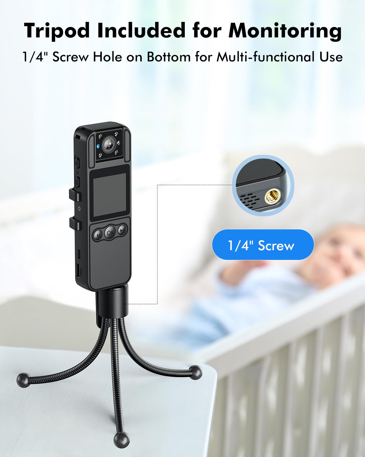 BOBLOV A26 Mini Body Camera 64GB - 1080P HD with Night Vision, Rotating Lens & Tripod - 6 Hours Continuous Recording - Ideal for Security, Delivery Services, Evidence Collection & Personal Safety (Home, Workplace, Law Enforcement Use)