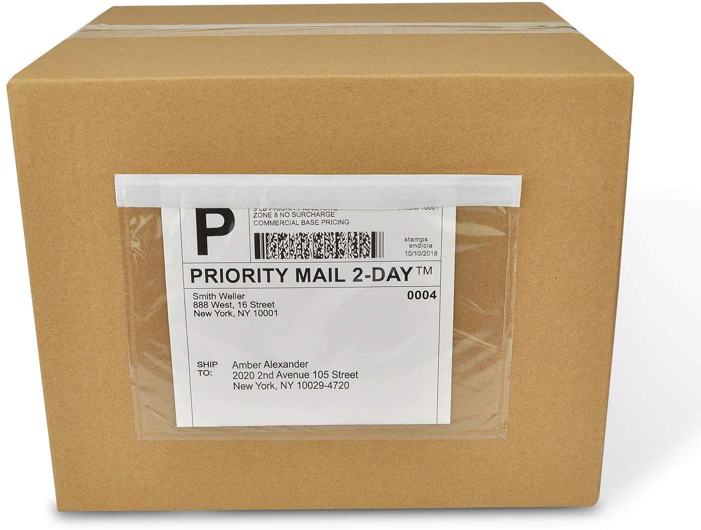 7.5x5.5 Clear Plastic Shipping Envelopes 200 Pack - for Packing Lists & Mailing