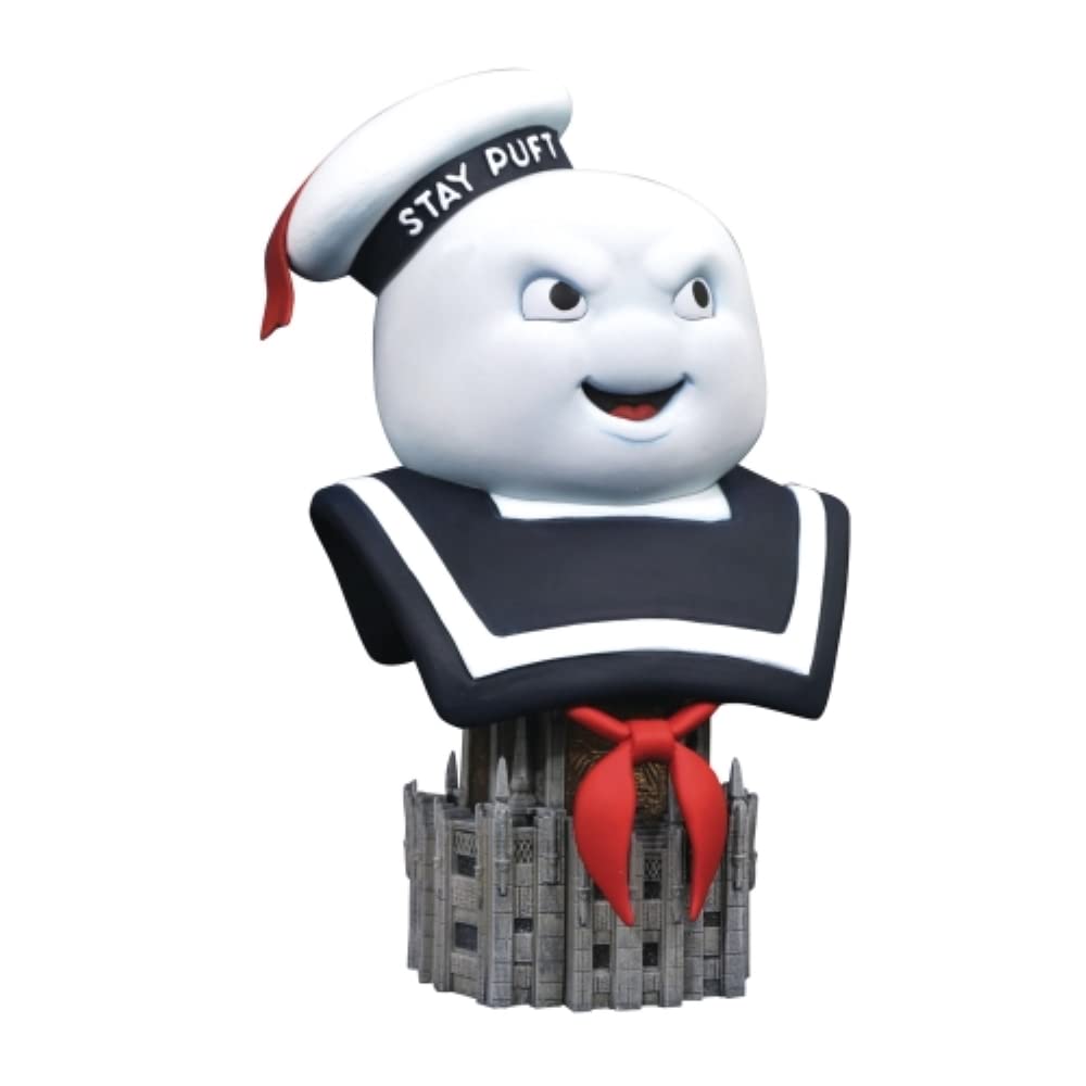 DIAMOND SELECT TOYS Ghostbusters Mr. Stay-Puft 3D Bust 1:2 Scale Collectible Figure (10 Inch, Multicolor) - Perfect for Movie Fans & Home Office Decor