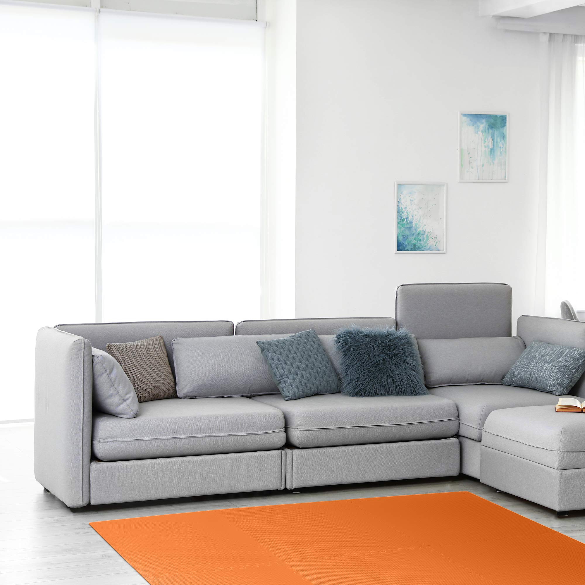 3/8 Inch Thick High-Density Exercise Floor Mat - Non-Slip Gym Mat for Home Workouts, Yoga, Pilates & Martial Arts - Ideal for Home Gym, Garage, and Studio Use