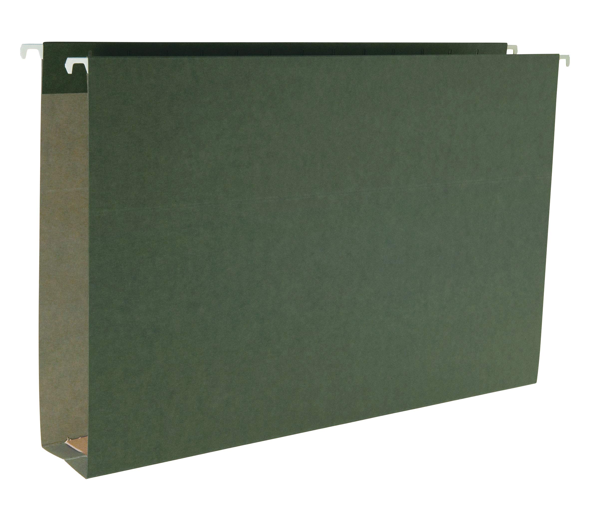 Smead Hanging File Folders 2 Inch Expansion - Legal Size Green Box Bottom Folders - 25 Pack (64359) - Perfect for Office Organization, Filing Cabinets, and Document Storage