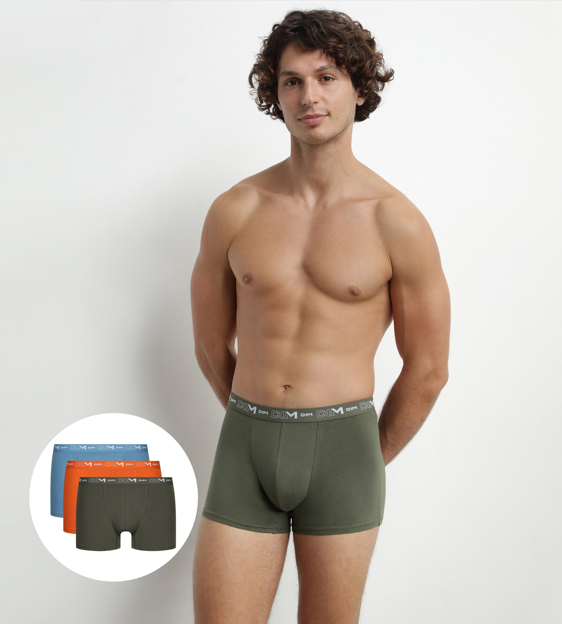3 Pack Men's Cotton Boxer Briefs - Orange & Green, Stretch Fit for All-Day Comfort - Perfect for Workout, Travel, and Daily Wear