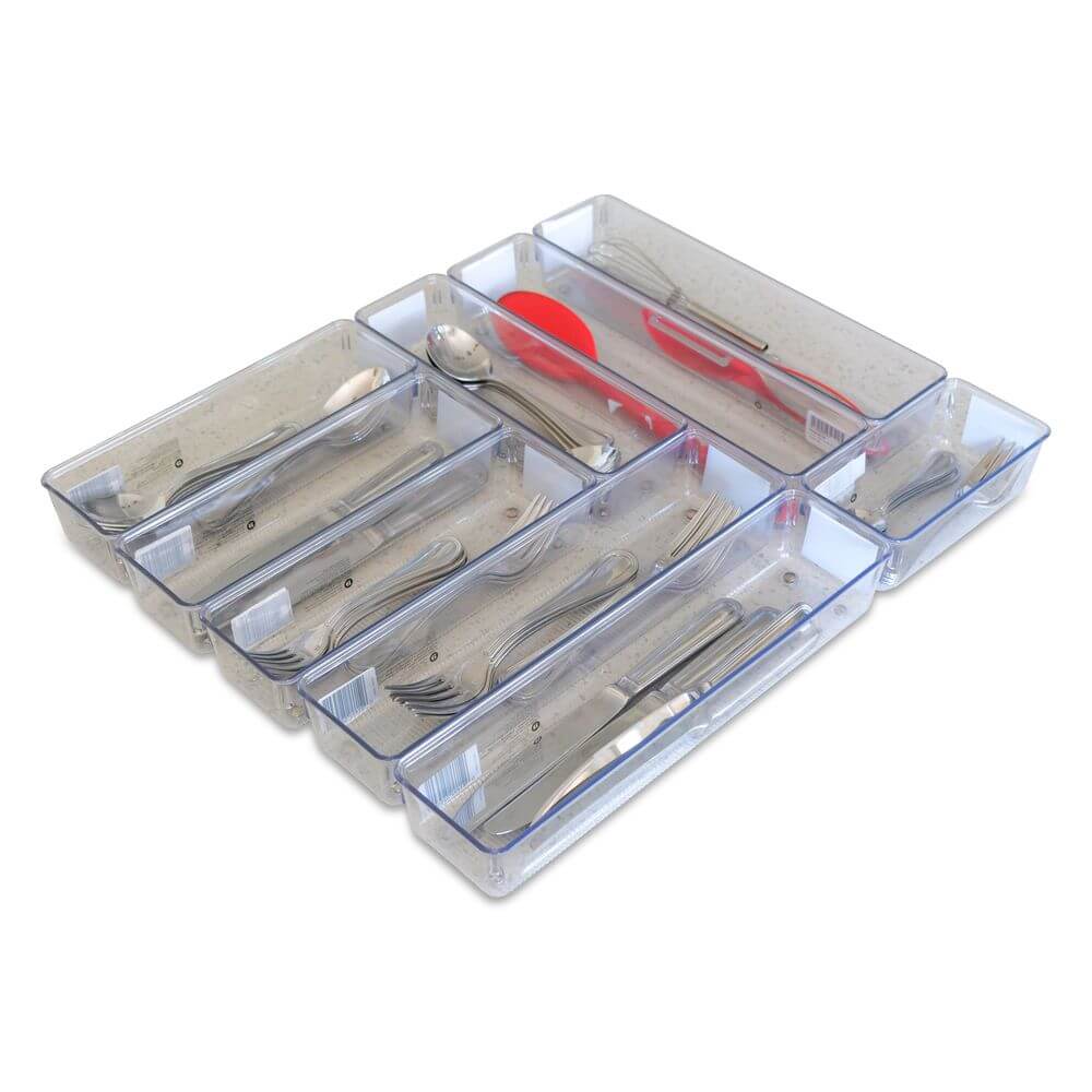 Premium Cameron Cutlery Drawer Organizer Set - 5-Piece Kitchen Utensil Storage Tray for Knives, Forks & Spoons - Perfect for Home, Restaurant & Office Organization