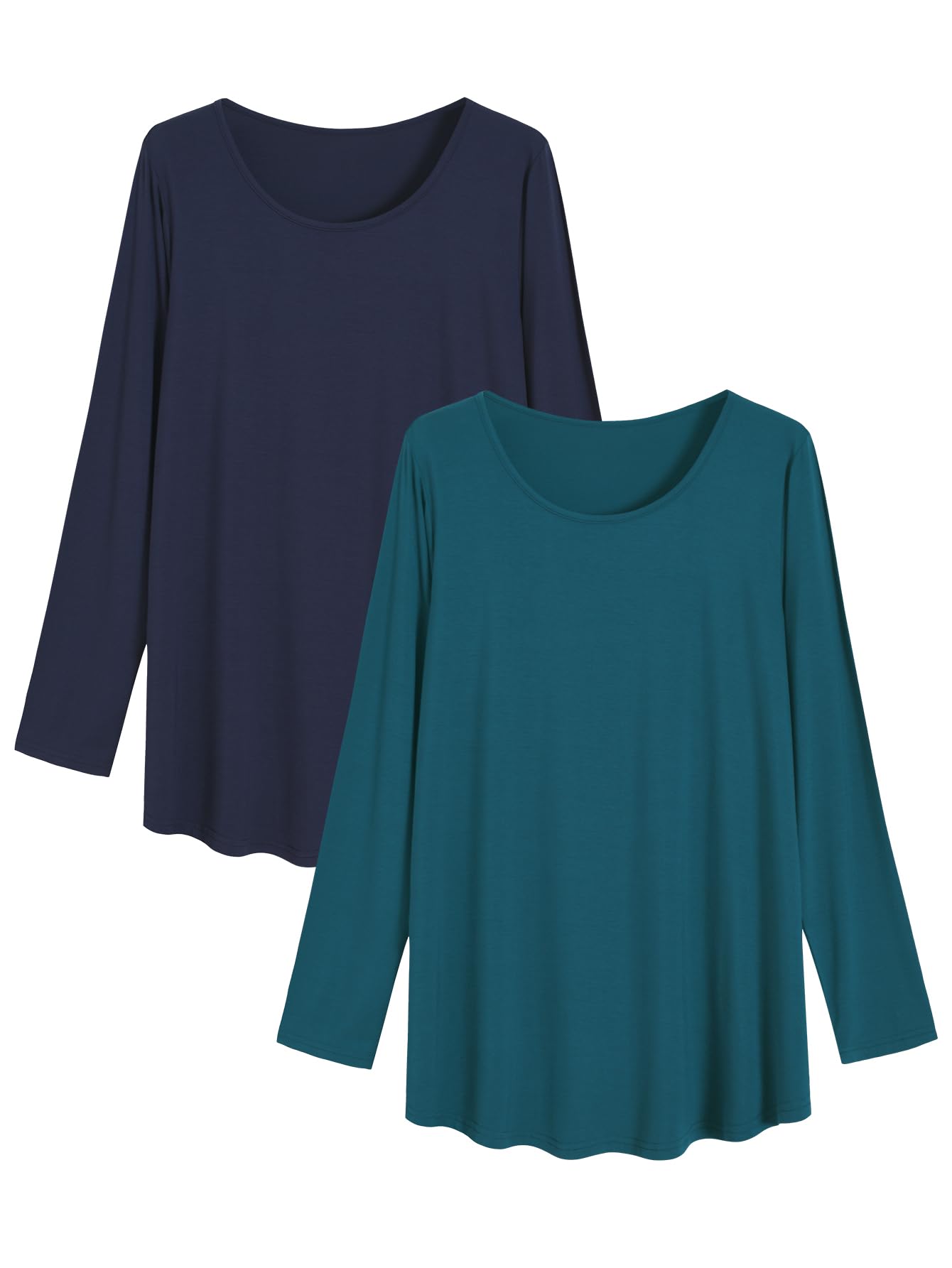 Women's Soft Viscose Long Sleeve Tunic Top - Comfortable Lounge Wear & Sleepwear for Relaxing at Home or Travel