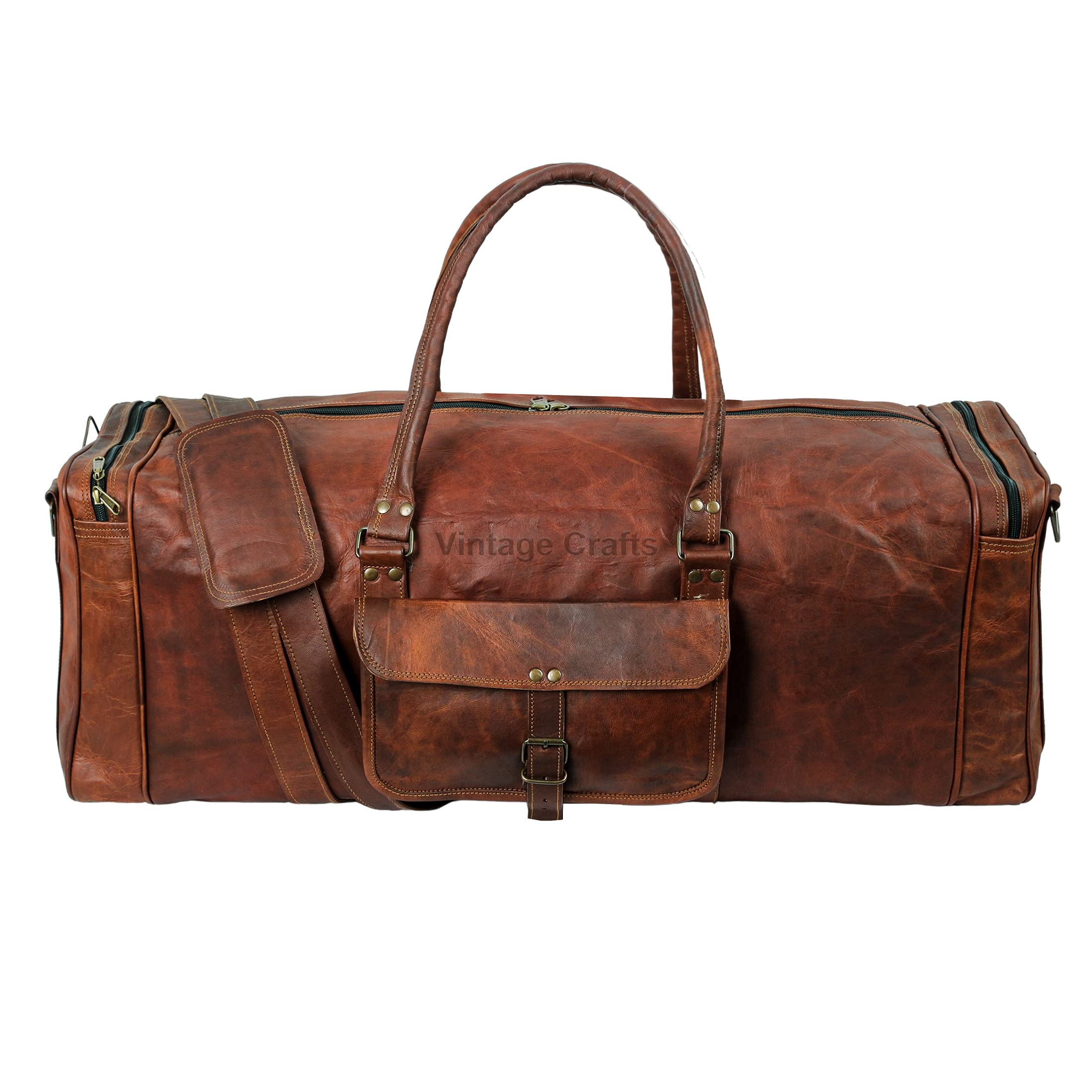 Premium 32 Inch Large Leather Duffel Bag for Travel, Gym & Weekender - Single Pocket Carry-On Tote for Men & Women | Ideal for Business Trips, Sports Gear & Overnight Stays