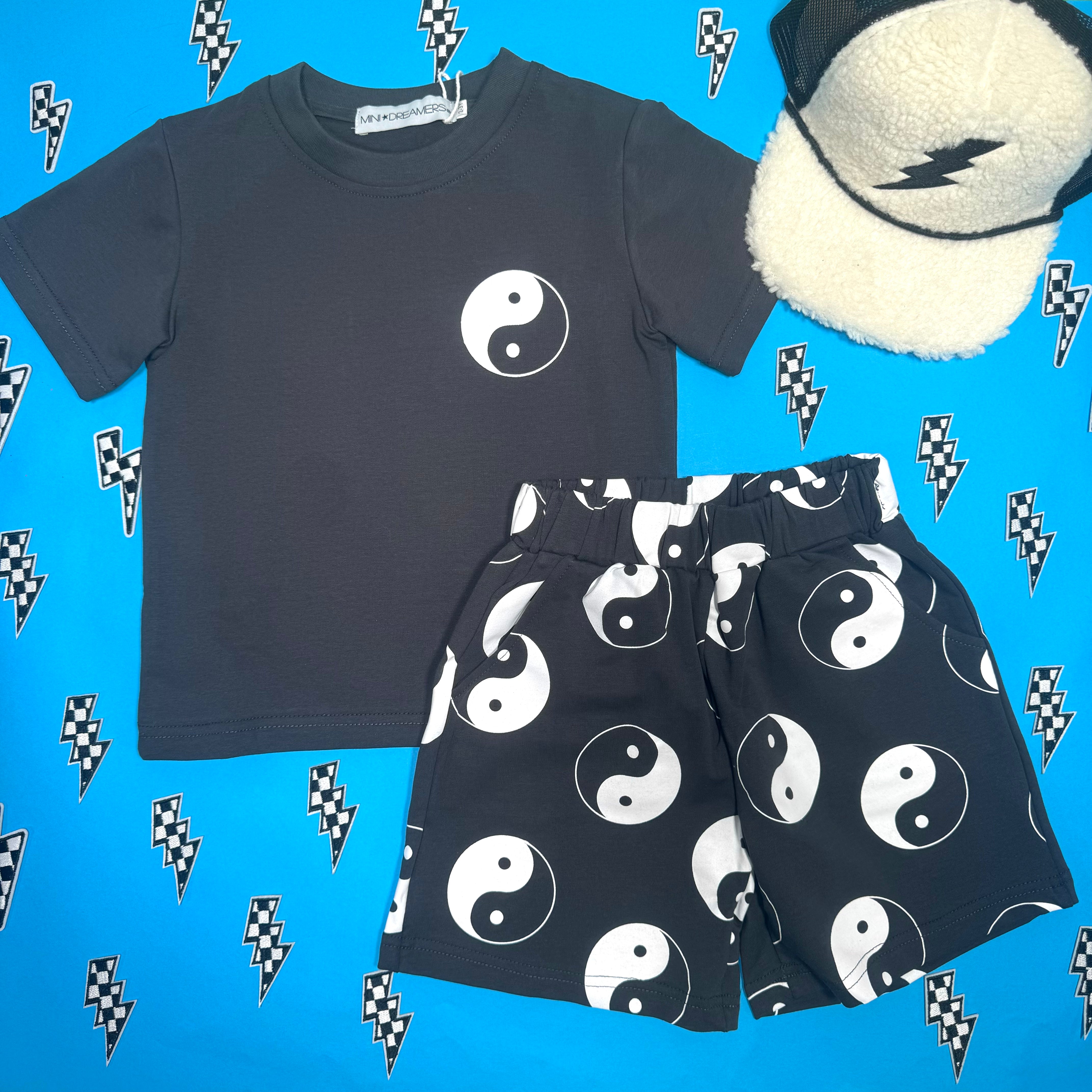 MAX YIN YANG T-Shirt and Shorts Set for Men - Comfortable Matching Outfit for Yoga, Gym, and Casual Wear