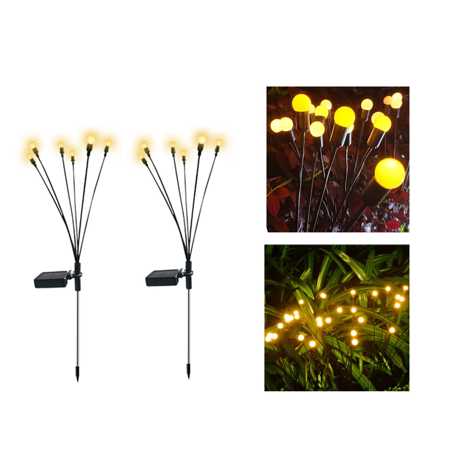 Solar Firefly Lights Outdoor Waterproof, 2PC Warm White - Perfect for Garden & Patio Decor
